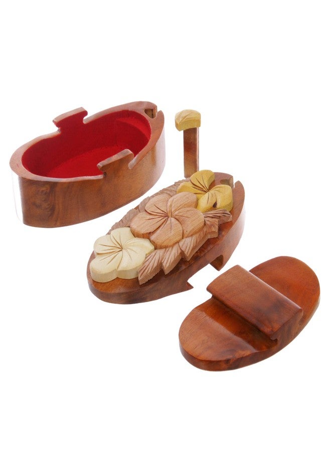 Beltiscool Handcrafted Wooden Flowers Shape Oval Secret Jewelry Puzzle Box - Flowers - Image 5